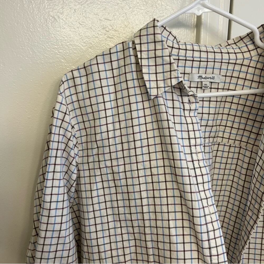 Madewell Oversized Flannel Button Up Shirt XL - Picture 4 of 7
